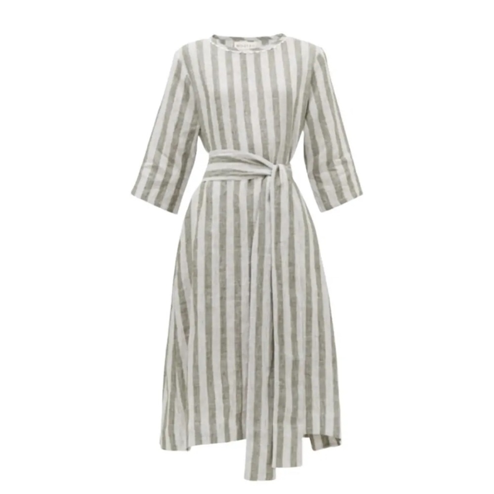 Wiggy Kit Striped Linen Dress